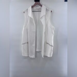 Chico's Women’s Long Modern Vest Jacket in Antique White Size 3 (XL/16)
